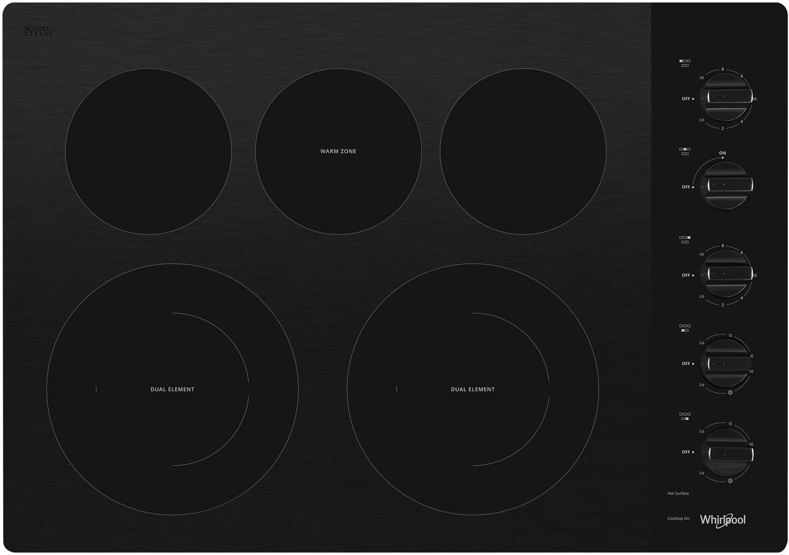 Whirlpool® 30" Black Electric Cooktop-WCE77US0HB