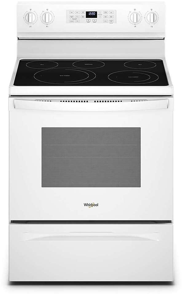 Whirlpool® 30" White Freestanding Electric Range with 5-in-1 Air Fry Oven-WFE550S0LW