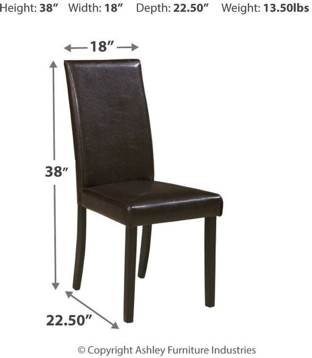 Signature Design by Ashley® Kimonte Dark Brown Dining Upholstered Side Chair 16