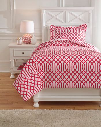 Signature Design by Ashley® Loomis Fuchsia 2-Piece Twin Comforter Set 2