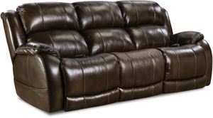 HomeStretch Custom Comfort Leather Double Reclining Power Sofa