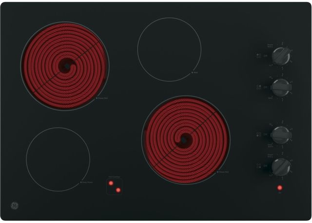 GE® 30" Stainless Steel on Black Electronic Cooktop 1