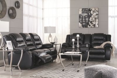 Signature Design by Ashley® Vacherie Black Reclining Sofa-3