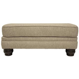 Mayo Twine Linen Ottoman with Stain-Resistant Fabric