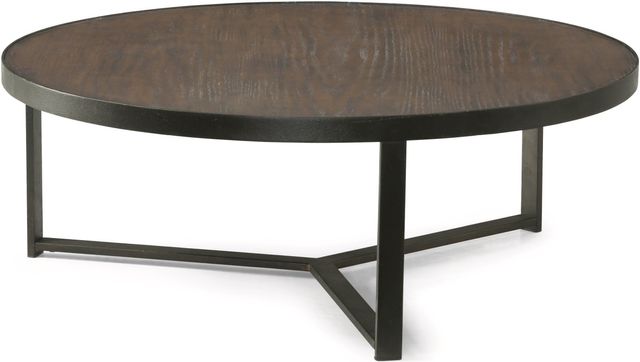 Flexsteel® Carmen Aged-Bronze Large Round Bunching Coffee Table