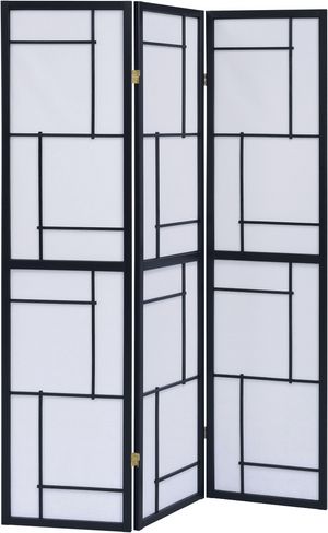 Coaster® Katerina Black/White 3-Panel Folding Floor Screen