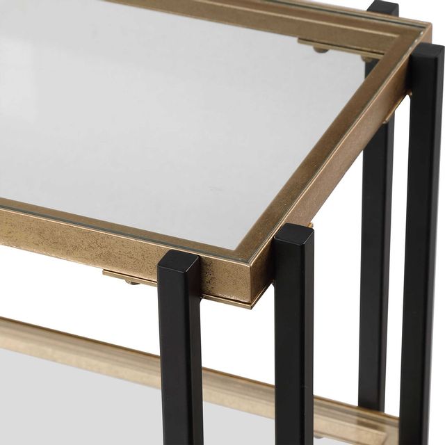 Uttermost® Kentmore Matte Black and Brushed Gold Console Table-5