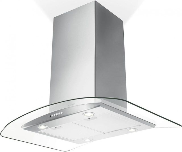 Faber Hoods Tratto Isola 36" Island Glass Range Hood-Stainless Steel