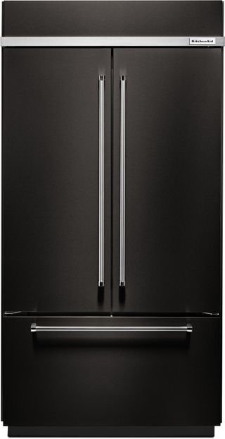 KitchenAid® 24.2 Cu. Ft. Black Stainless Steel with PrintShield™ Finish Built In French Door Refrigerator