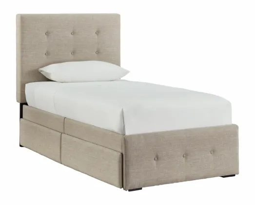 Signature Design by Ashley® Gladdinson Gray Twin Upholstered Storage Bed-0
