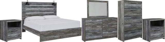 Signature Design by Ashley® Baystorm 6-Piece Gray King Panel Bed Set-0
