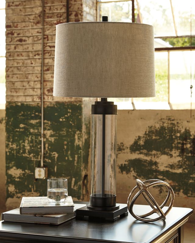 Signature Design by Ashley® Talar Clear/Bronze Glass Table Lamp-1