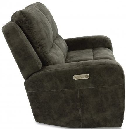 Flexsteel® Aiden Grey Power Reclining Sofa with Power Headrests 11