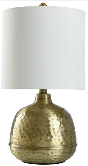 Stylecraft Hammered Gold/White Table Lamp 0