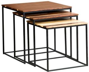 Coaster® Belcourt 3-Piece Natural/Black Square Nesting Tables