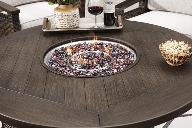 Paradise Trail Medium Brown Round Fire Pit Table 4