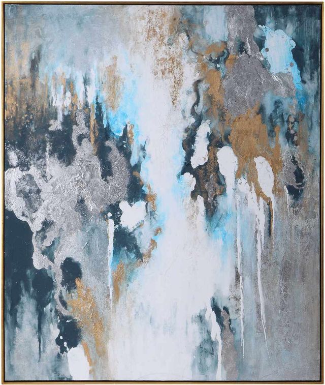 Uttermost® by David Frisch Stormy Seas Dark Teal/Light Blue Hand Painted Canvas-0