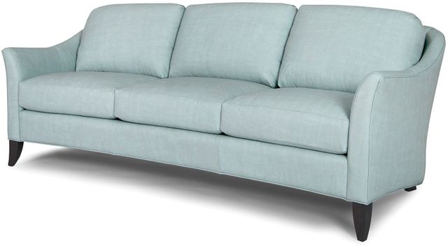 Smith Brothers 256 Collection Blue Leather Sofa