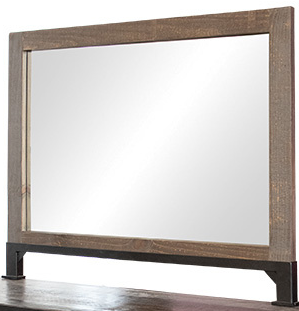 International Furniture© Antique Gray Brown Dresser Mirror