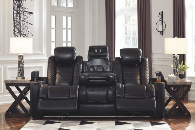 Signature Design by Ashley® Party Time Midnight Power Reclining Sofa with Adjustable Headrest 7