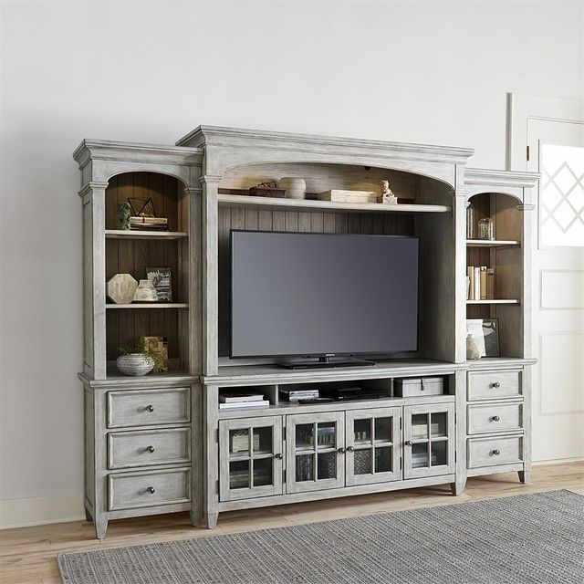Liberty Furniture Heartland Antique White Entertainment Center with Piers-3