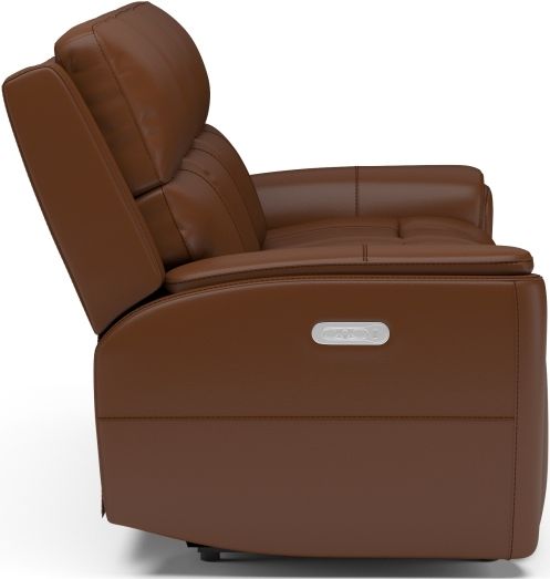 Flexsteel® Ellis Brown Power Reclining Sofa with Power Headrests-2