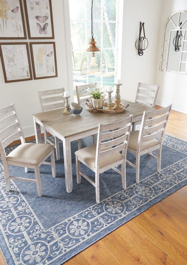 Signature Design by Ashley® Skempton 7-Piece Grayish White Dining Table Set 4