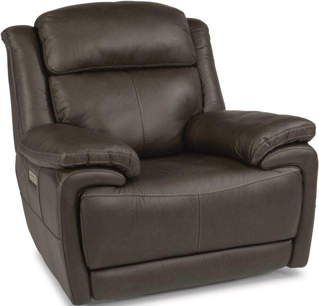 Flexsteel® Elijah Black Power Recliner with Power Headrest The