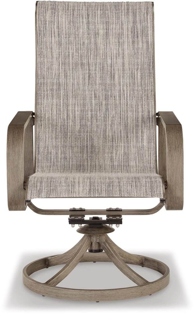 Signature Design by Ashley® Beach Front 2-Piece Beige Outdoor Swivel Chair Set-3
