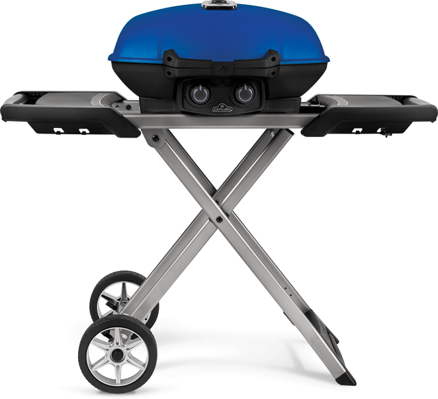 Napoleon TravelQ™ 285X Blue Portable Propane Gas Grill with Scissor Cart
