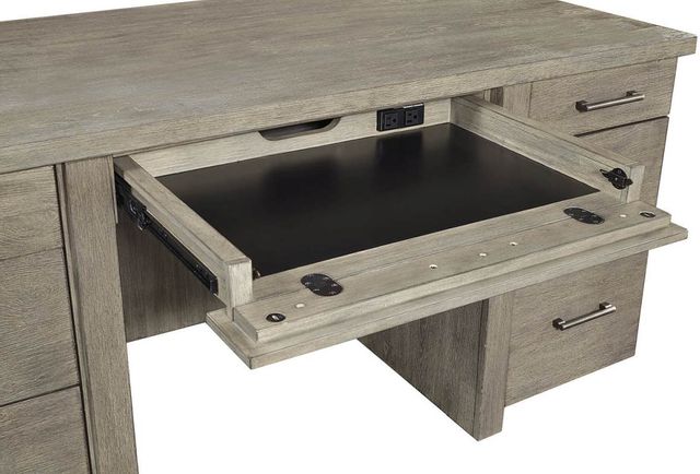 aspenhome® Platinum Gray Linen 66" Executive Desk-3