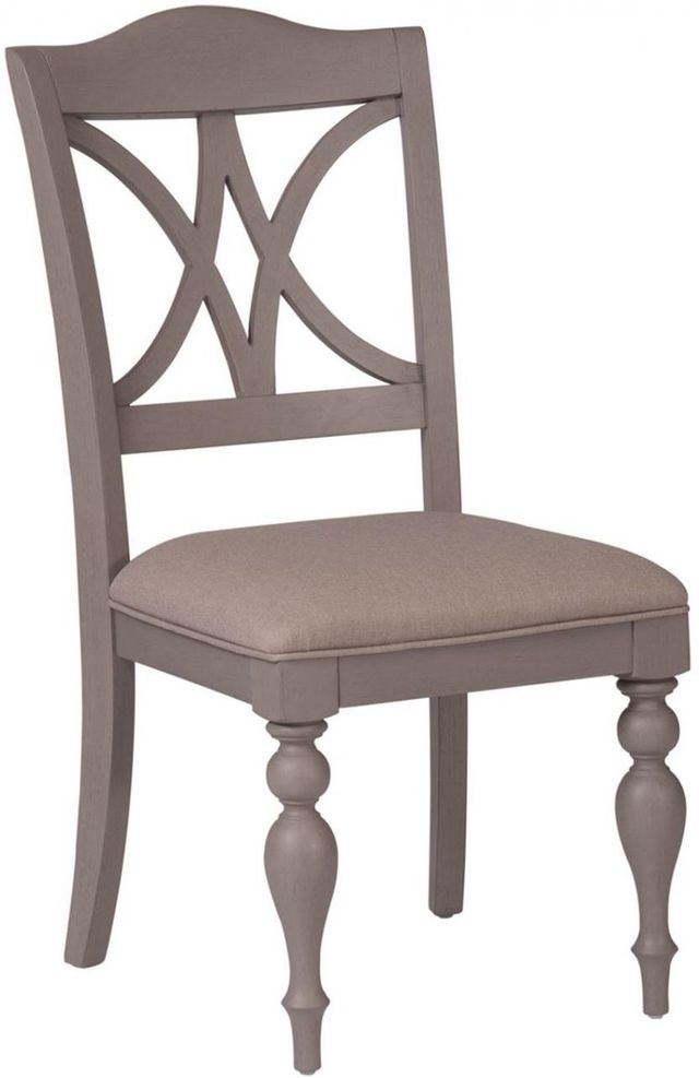 Liberty Furniture Summer House Dove Grey Slat Back Side Chair