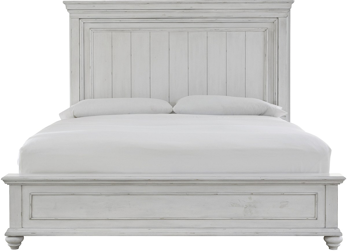 Benchcraft® Kanwyn Whitewash Queen Panel Bed | Miskelly Furniture