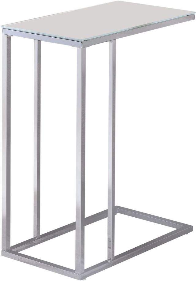 Coaster® Chrome/White Glass Top Accent Table