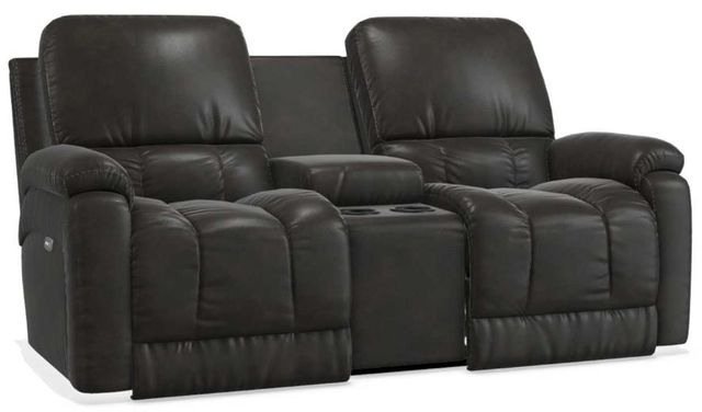 La-Z-Boy® Greyson Ice Leather Power Reclining Loveseat with Console