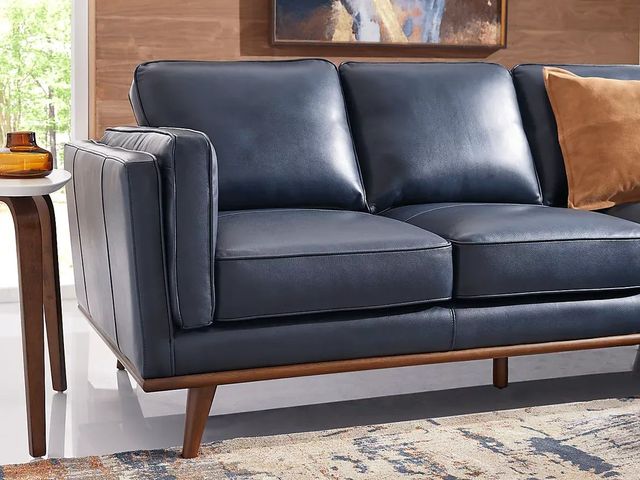 Cassina Court Navy Leather Sofa, Loveseat and Chair-3