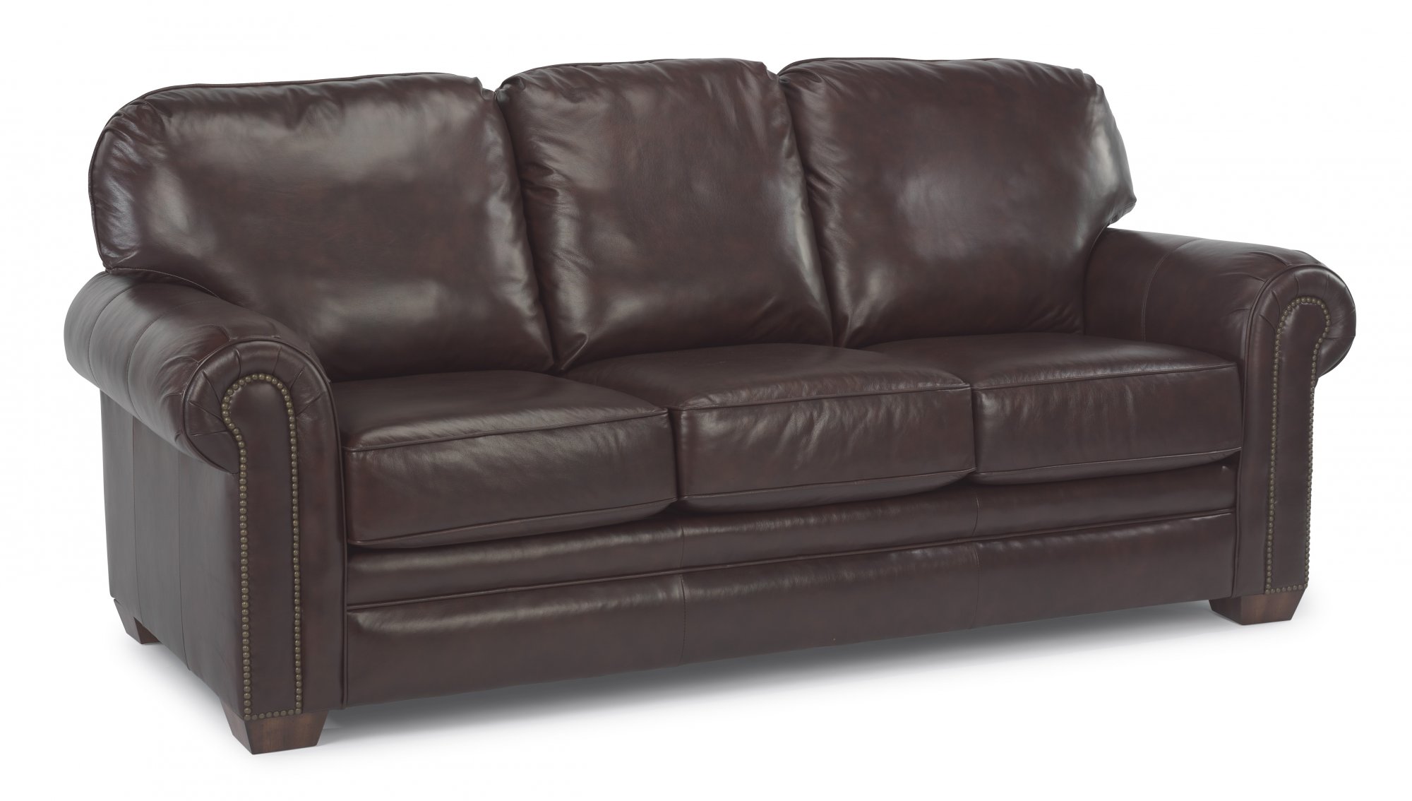 Flexsteel® Harrison Leather Sofa with Nailhead Trim | House of Oak & Sofas  | Harrisonburg, VA