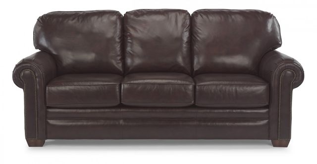 Flexsteel® Harrison Leather Sofa with Nailhead Trim 1