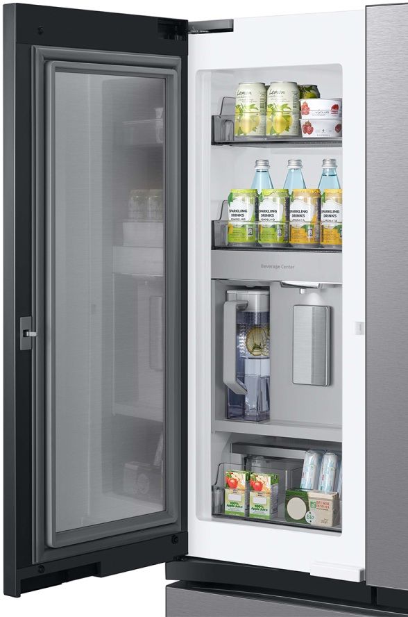 Samsung Bespoke 24 Cu. Ft. Stainless Steel Counter Depth 3-Door French Door Refrigerator with Beverage Center™ 9