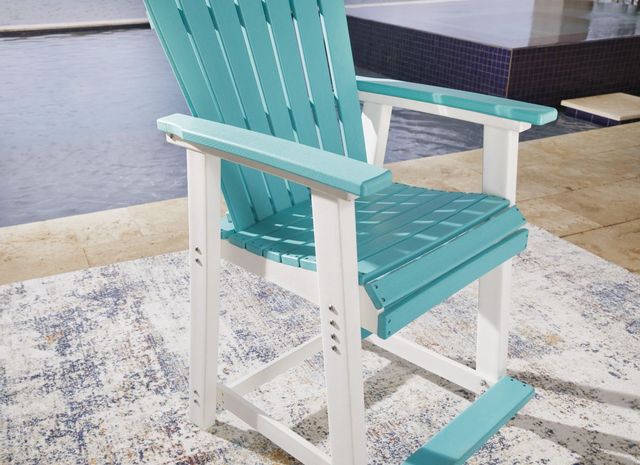 Signature Design by Ashley® Eisely 2-Piece Turquoise Outdoor Counter Height Bar Stool Set-2