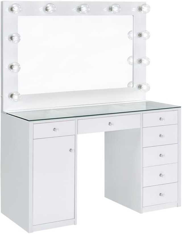 Coaster® Percy White High Gloss Vanity Desk