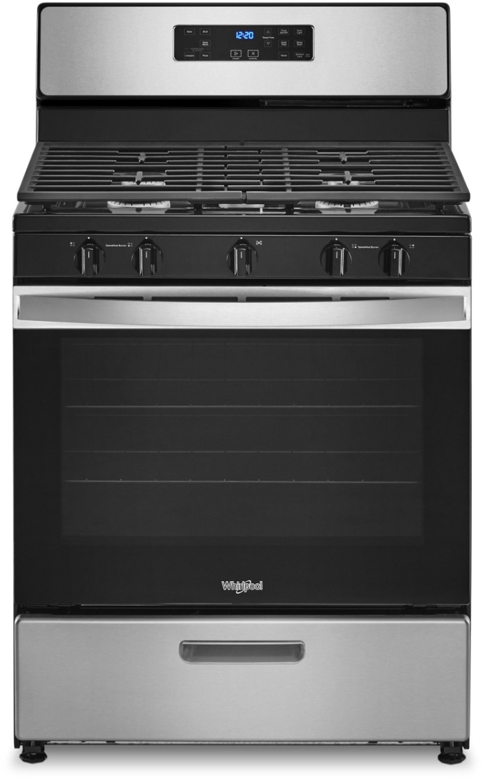 whirlpool 5 burner freestanding gas range