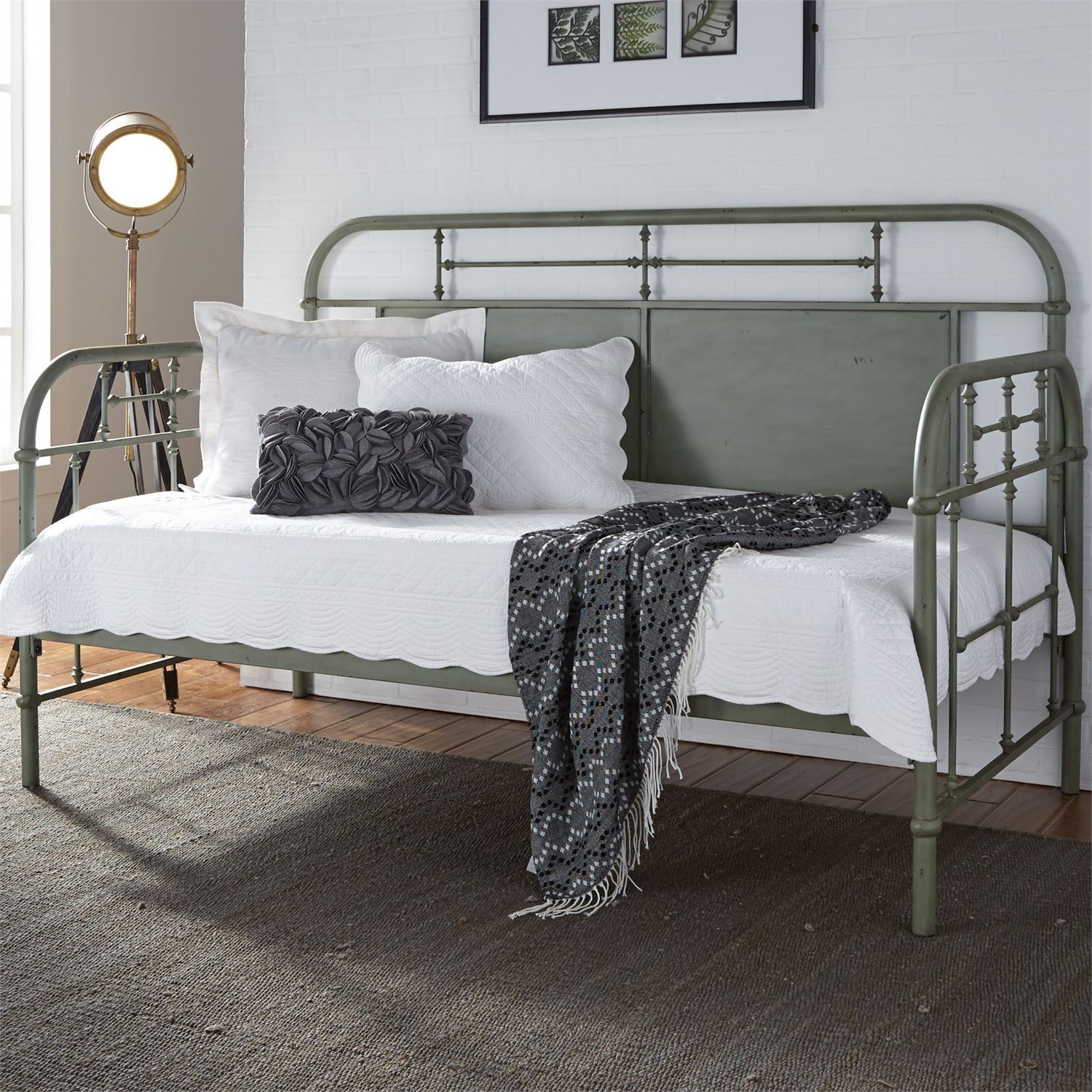 Liberty Furniture Vintage Green Twin Metal Day Bed-179-BR11TB-G