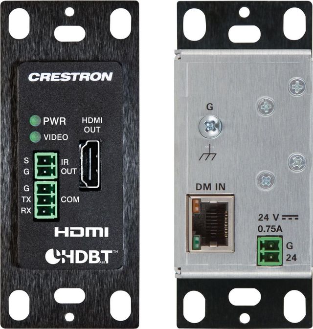 Crestron® Wall Plate 4K DigitalMedia 8G+® Receiver & Room Controller 100-Black 2