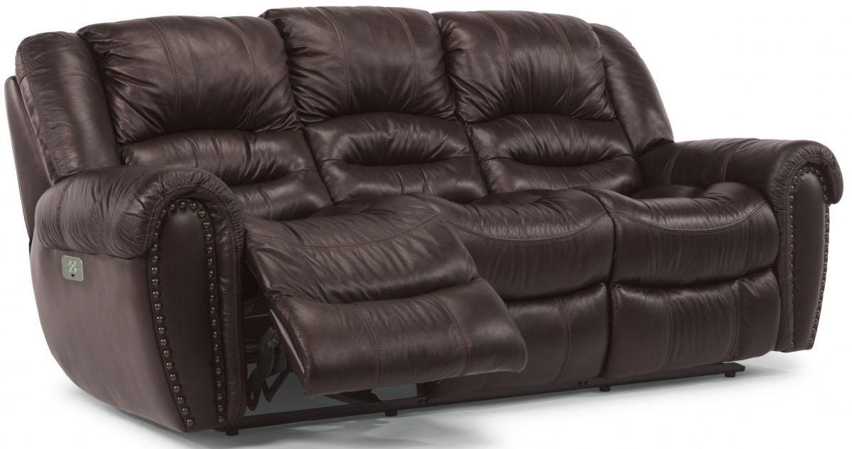 Flexsteel® Town Barolo Power Recliner Sofa with Power Headrest