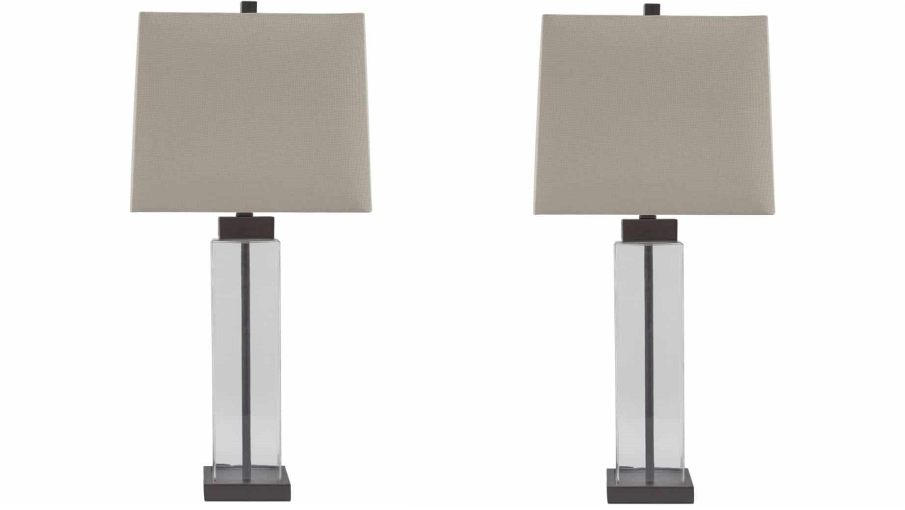 Signature Design by Ashley® Alvaro Set of 2 Clear/Bronze Table Lamps