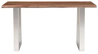 Coast To Coast Accents™ Brownstone 2.0 Brownstone Nut Brown and Chrome Console Table