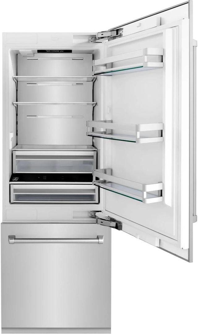 ZLINE 16.1 Cu. Ft. Stainless Steel Counter Depth Bottom Freezer Refrigerator 2