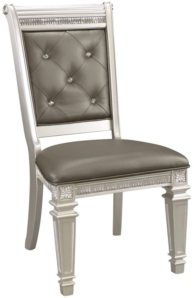 Homelegance® Bevelle Silver/Dark Gray Side Chair