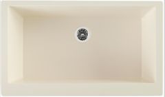 Elkay® Quartz Luxe Parchment Single Bowl Farmhouse Kitchen Sink with Perfect Drain